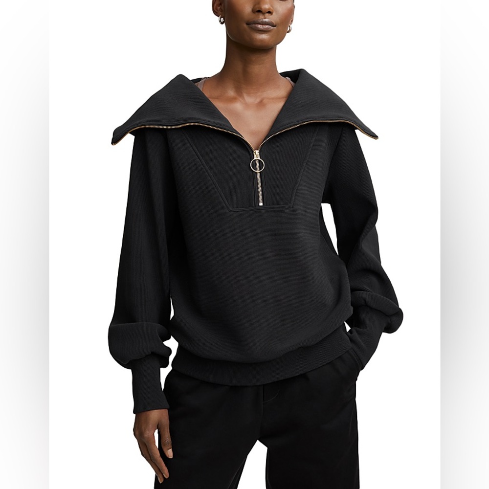 Varley Vine Half Zip Pullover in Black NWT